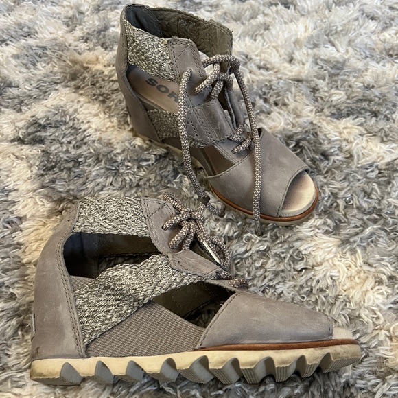 SOLD Sorel lace up wedge sandals - Picture 2 of 4